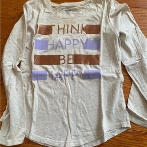 kids long sleeve “think happy be happy” shirt